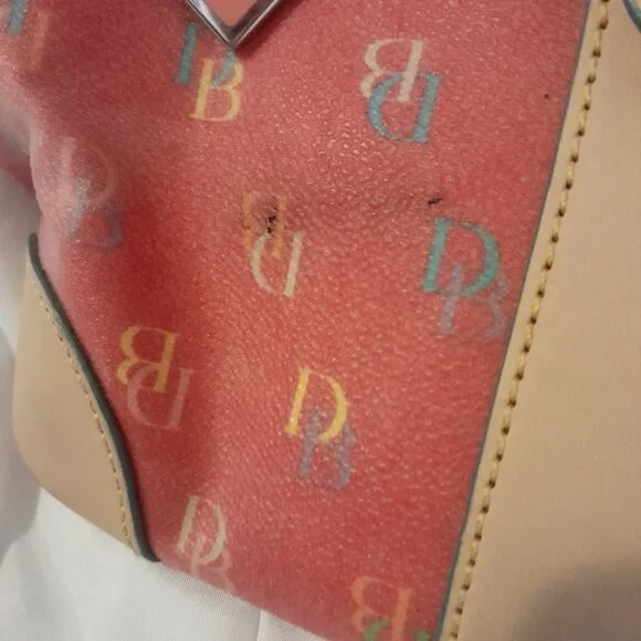 Vintage Y2K 2003 Dooney & Bourke Pink Monogram Domed Satchel Barbiecore - Picture 11 of 16